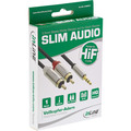 InLine® Basic Slim Audio Kabel Klinke 3,5mm ST an 2x Cinch ST, 1m - S-99241