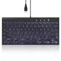 Perixx PERIBOARD-429 DE, kabelgebunden, USB Mini Tastatur mit schwarz - PERIBOARD-429-DE