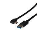 USB 3.2 Gen1 5Gbit 3A Kabel, Typ-A -- ,Stecker - Typ-C Stecker 90°, 0,5 m