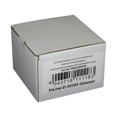 InLine® Cat.6 Anschlussdose Unterputz, 2x RJ45 Buchse, RAL9010 weiß, waagerecht (Produktbild 3)