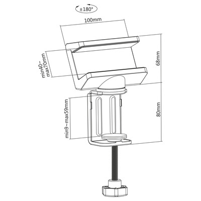 InLine® Tischklemme für Steckdosenleiste, drehbar, Schraubklemme, schwarz  (Produktbild 5)
