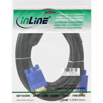 InLine® S-VGA Kabel Premium, 15pol HD Stecker / Stecker, schwarz, 0,5m (Produktbild 2)