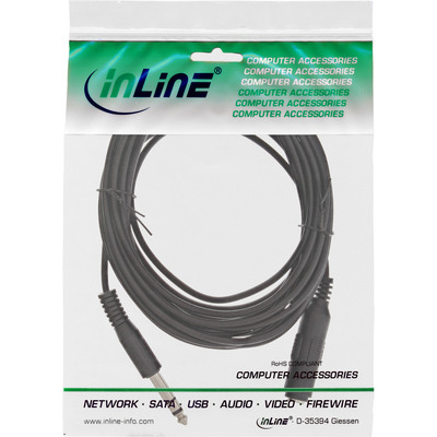 InLine® Klinkenverlängerung, 6,3mm Klinke Stecker / Buchse, 5m, Stereo (Produktbild 2)