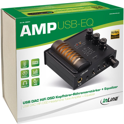 InLine® AmpUSB-EQ, Hi-Res DSD Kopfhörer-Röhrenverstärker+ Equalizer, USB DAC (Produktbild 6)