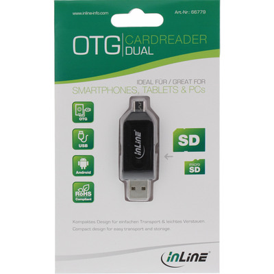 InLine® Dual Card Reader für SD und microSD, für Android (OTG) und PC (Produktbild 2)