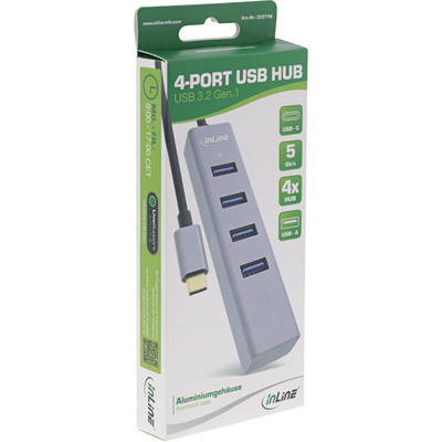 InLine® USB-C 3.2 Multi Hub (4x USB-A 5Gb/s), OTG, Aluminiumgehäuse (Produktbild 3)