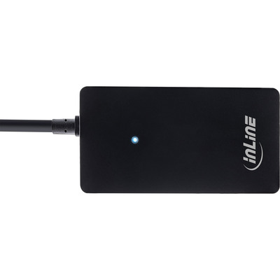 InLine® USB 2.0 Hub, 4 Port, schwarz, mit USB DC Kabel, Kabel 30cm (Produktbild 2)