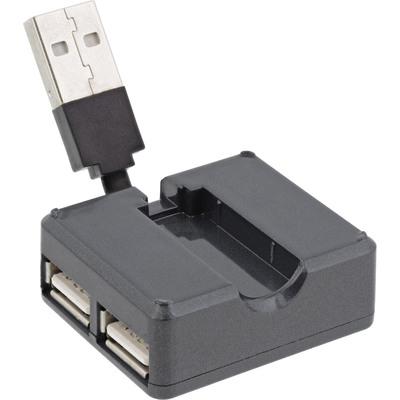 InLine® USB 2.0 4-Port Hub, USB-A Stecker auf 4x USB-A Buchse, Kabel 4cm (Produktbild 2)
