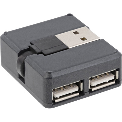 InLine® USB 2.0 4-Port Hub, USB-A Stecker auf 4x USB-A Buchse, Kabel 4cm (Produktbild 3)