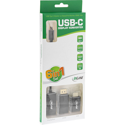 InLine® USB Display Konverter Set 6-in-1, 4K/60Hz schwarz  (Produktbild 5)