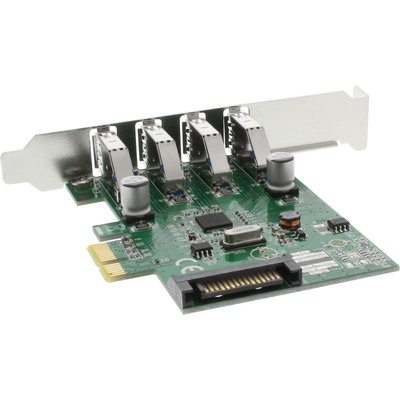InLine® Schnittstellenkarte, 4x USB 3.0, PCIe, inkl. Low-Profile Slotblech (Produktbild 2)
