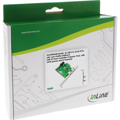 InLine® Schnittstellenkarte, 2x+2x USB 3.0, PCIe, mit SATA Strom + LP-Slotblech (Produktbild 3)