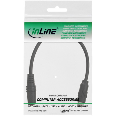 InLine® Audio Adapterkabel zum Einbau 1x mit Gewinde, 3,5mm Stereo BU/BU, 0,2m (Produktbild 2)