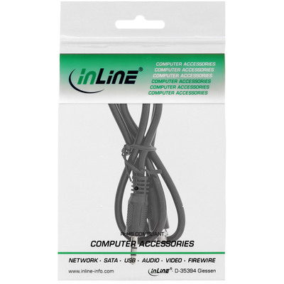 InLine® Audio Adapterkabel, 3,5mm Stereo Stecker/Einbaubuchse mit Gewinde, 0,6m (Produktbild 2)