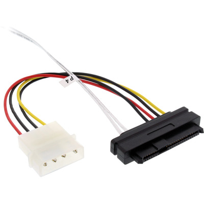 InLine® Mini SAS HD Kabel, SFF-8643 gewinkelt zu 4x SFF-8482 + Strom, 0,5m (Produktbild 3)