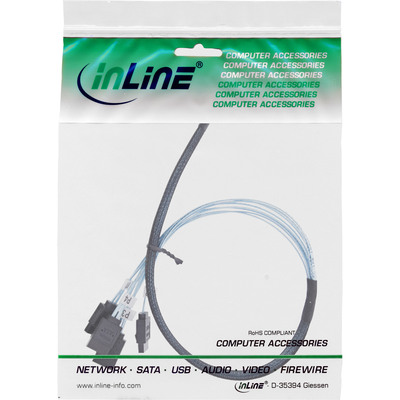InLine® Slim SAS Kabel, SFF-8654 zu 4x SATA 7-pin, 12Gb/s, 0,5m (Produktbild 2)