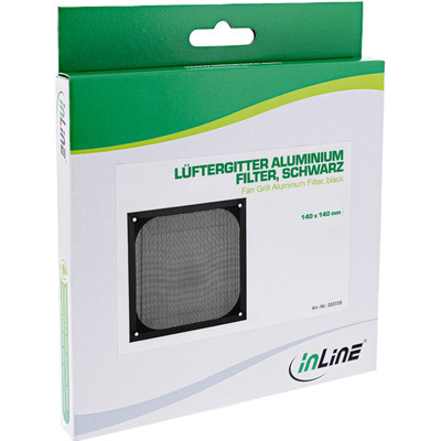 InLine® Lüftergitter, Aluminium Filter, 140x140mm, schwarz (Produktbild 3)