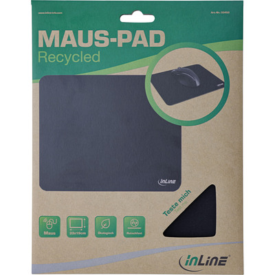 InLine® Maus-Pad Recycled, schwarz, 230x190x2,5mm (Produktbild 3)