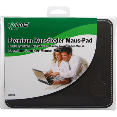 InLine® Maus-Pad Premium Kunstleder braun, 220x180x3mm (Produktbild 3)
