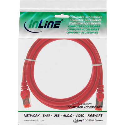 InLine® Patchkabel, S/FTP (PiMf), Cat.6, 250MHz, PVC, CCA, rot, 1m (Produktbild 3)