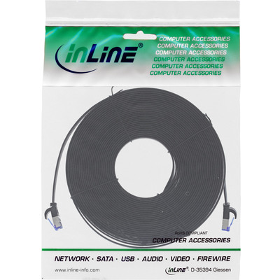 InLine® Patchkabel flach, U/FTP, Cat.6A, TPE halogenfrei, schwarz, 7,5m (Produktbild 3)