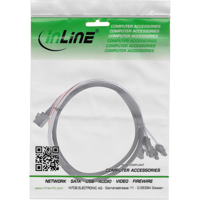 InLine® Mini SAS HD Kabel, SFF-8643 zu 4x SATA + Sideband, 1m (Produktbild 11)