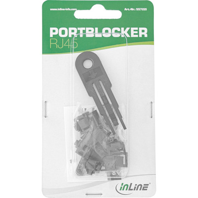 InLine® RJ45 Portblocker, Starterset mit 10 Blocker und Schlüssel, schwarz (Produktbild 3)