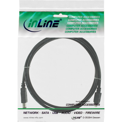 InLine® FireWire Kabel, IEEE1394 4pol Stecker zu 6pol Stecker, schwarz, 1,8m (Produktbild 2)