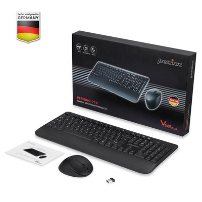 Perixx PERIDUO-714 DE, Tastatur und Maus Set, schnurlos, schwarz (Produktbild 11)