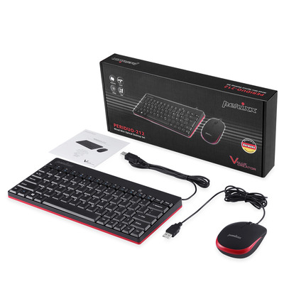 Perixx PERIDUO-212 DE, Mini USB-Tastatur und Maus Set, schwarz (Produktbild 11)