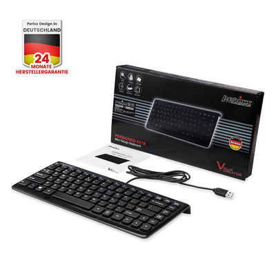 Perixx PERIBOARD-407 DE B, Mini USB-Tastatur, schwarz (Produktbild 11)