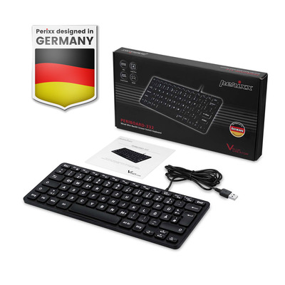 Perixx PERIBOARD-332B DE, Mini-Tastatur, USB kabelgebunden, Hintergrundbeleuchtung, schwarz (Produktbild 11)
