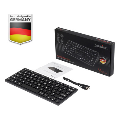 Perixx PERIBOARD-732B DE, Mini-Tastatur Wireless, mit Hintergrundbeleuchtung, schwarz (Produktbild 11)
