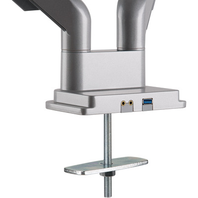 InLine® Tischhalterung mit Lifter & USB/Audio, 2 Monitore bis 81cm (32),silber  (Produktbild 5)