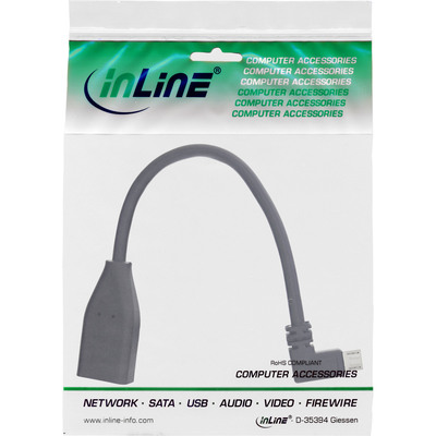 InLine® Micro-USB OTG Adapterkabel, Micro-B ST gewinkelt an USB A BU, 0,1m (Produktbild 3)