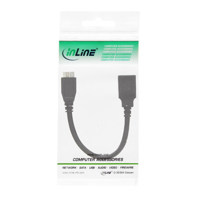 InLine® Micro-USB 3.0 OTG Adapterkabel, Micro-B Stecker an USB A Buchse, 0,15m (Produktbild 2)