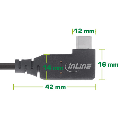 InLine® USB4 Kabel, USB-C einseitig gewinkelt, PD 240W 8K60Hz, TPE schwarz, 1m (Produktbild 2)