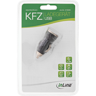 InLine® USB KFZ Ladegerät Stromadapter, 12/24VDC zu 5V DC/1A, Mini (Produktbild 2)