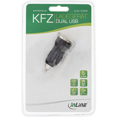 InLine® USB KFZ Ladegerät Stromadapter, 12/24VDC zu 5V DC/2.1A, Mini (Produktbild 2)