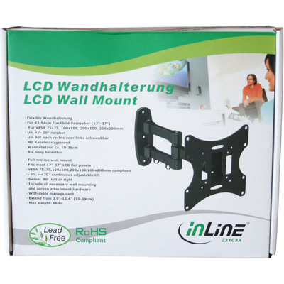 InLine® Wandhalterung für TFT/LCD/LED/Plasma, 58-107cm (23-42), max. 30kg (Produktbild 3)