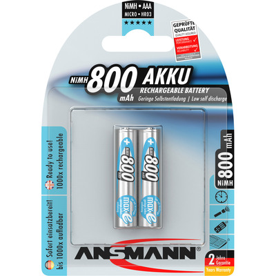 ANSMANN 5030982 NiMH-Akku Micro AAA, maxE, 800mAh, 2er-Pack (Produktbild 1)