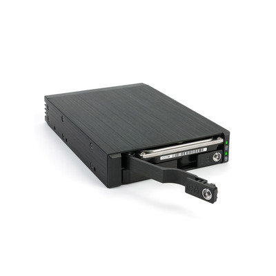 FANTEC MR-25DUAL, 2,5 SATA + SAS HDD/SSD Wechselrahmen, schwarz (Produktbild 1)