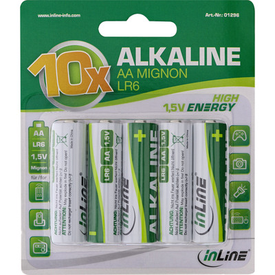 InLine® Alkaline High Energy Batterie, Mignon (AA), 10er Blister (Produktbild 1)
