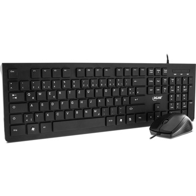 InLine® Basic Desktop, Tastatur-Maus Set, USB-Kabel, Standard DE Layout, optisch 1200dpi, schwarz (Produktbild 1)