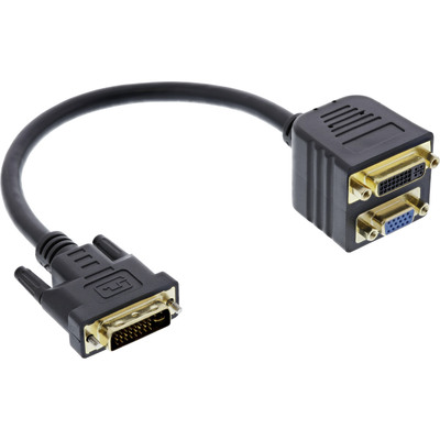 InLine® DVI-I Adapterkabel, DVI-I Stecker auf DVI-I-Buchse + S-VGA Buchse (Produktbild 1)