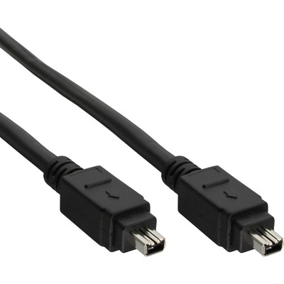 InLine® FireWire Kabel, IEEE1394 4pol Stecker / Stecker, schwarz, 3m (Produktbild 1)