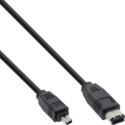 InLine® FireWire Kabel, IEEE1394 4pol Stecker zu 6pol Stecker, schwarz, 1,8m (Produktbild 1)