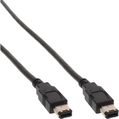 InLine® FireWire Kabel, IEEE1394 6pol Stecker / Stecker, schwarz, 1m (Produktbild 1)