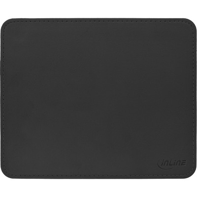 InLine® Maus-Pad Premium Kunstleder schwarz, 250x220x3mm (Produktbild 1)