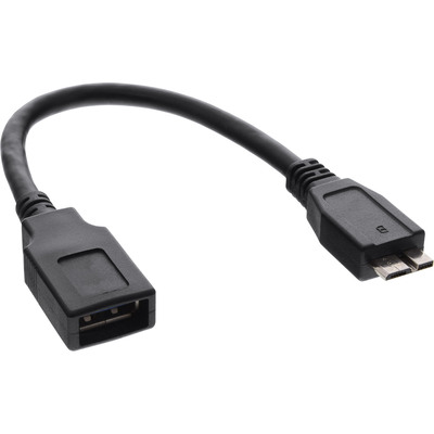 InLine® Micro-USB 3.0 OTG Adapterkabel, Micro-B Stecker an USB A Buchse, 0,15m (Produktbild 1)